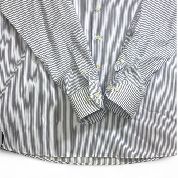 Eton Contemporary Fit Dress Shirt 47 18.5 = 3XL Blue/White Pinstripe Office - Picture 5 of 8